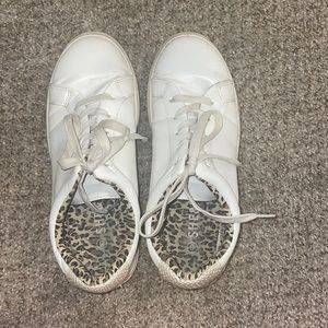 Plain White sneakers, size 8